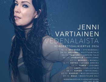 Jenni Vartiainen Madetojan salissa ke 9.12. klo 19.00! Suomenkielisen popmusiikin supertähti Jenni