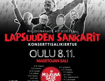 Miljoonasade 40 vuotta -konserttisalikiertue Madetojan salissa la 8.11.2026! “Hyvä lauluteksti on