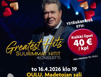 💖 Ystävänpäivän kunniaksi erikoishinta! Markku Aro Madetojan sali 16.4.2026 klo 19.00 Nyt kaikki