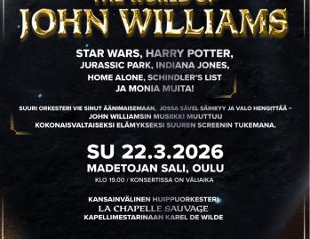 The World of John Williams -konsertti Madetojan salissa su 22.3.2026! John Williamsin ikoninen