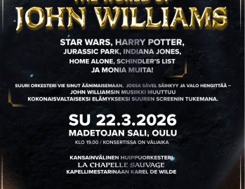 The World of John Williams -konsertti Madetojan salissa su 22.3.2026! John Williamsin ikoninen